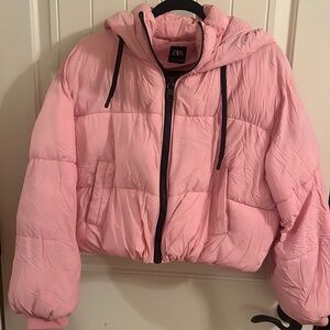 Zara pink puffer!!